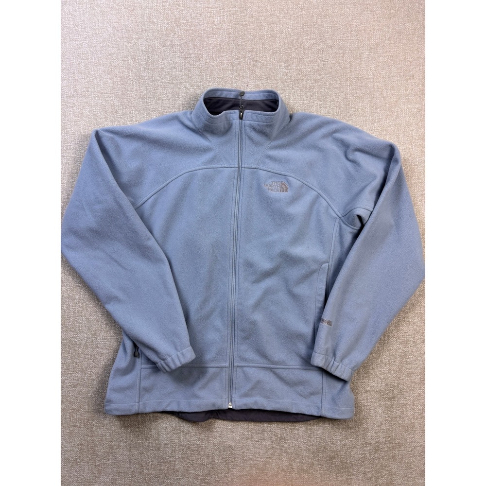 The North Face Windwall Fleece Jacket Womens XL Blue Full Zip Mock Neck